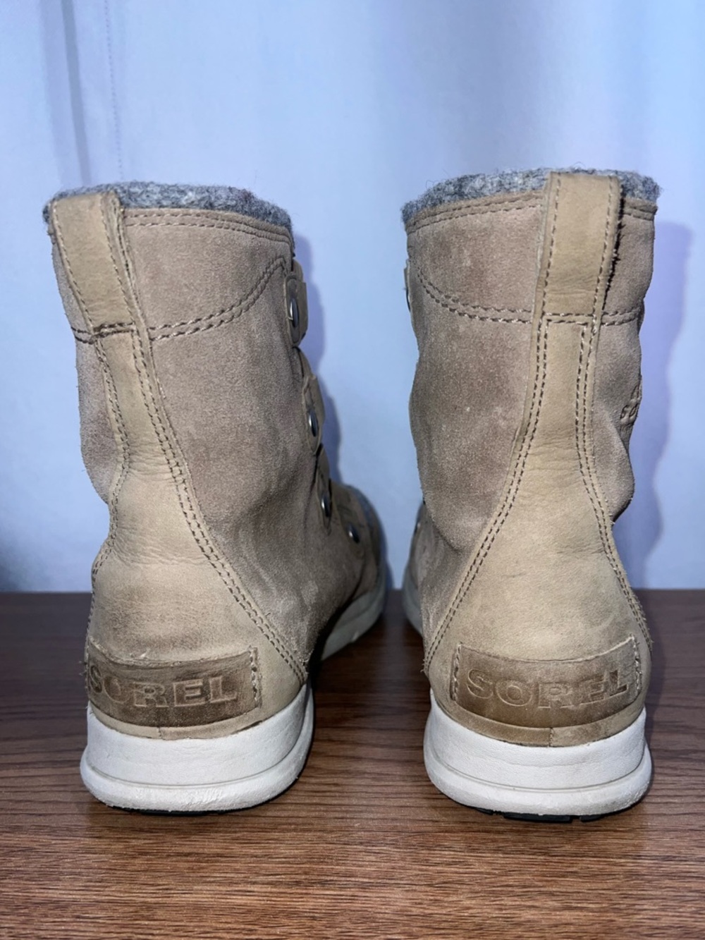 Sorel Explorer II Joan Boots Womens 8 Taupe Suede Lace Up Cozy Winter - Picture 5 of 8